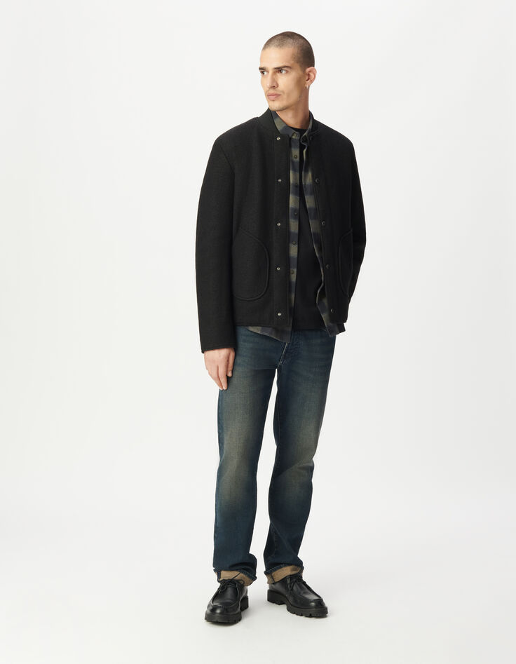 Schwarzer 2-in-1-Parka für Herren-4 Schwarzer 2-in-1-Parka für Herren-4