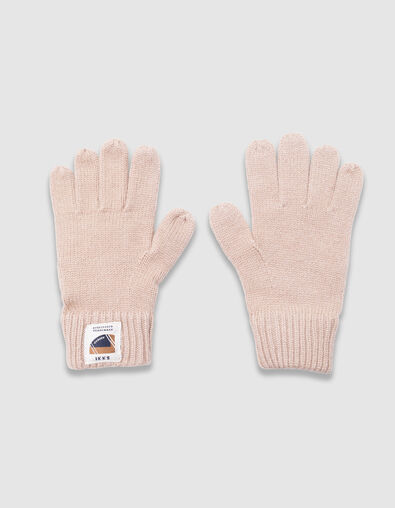 Gants beiges tricot avec revers garçon - IKKS