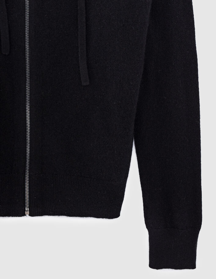 Damenkapuzenstrickjacke aus Kaschmir mit Fischgräten-3
