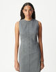 Vestido vaquero gris sin mangas con aberturas Mujer-3