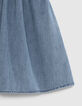 Blaues M&auml;dchenjeanskleid mit R&uuml;schen-4