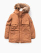 Parka caramel fourrée fille-2