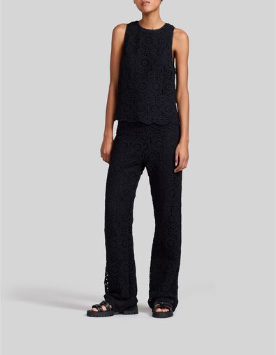 Top negro ganchillo mujer - IKKS