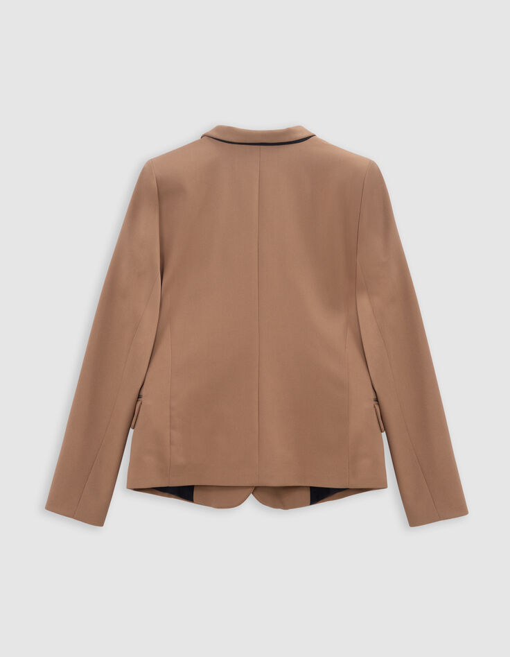 Traje chaqueta camel mujer cuello cerrado-2