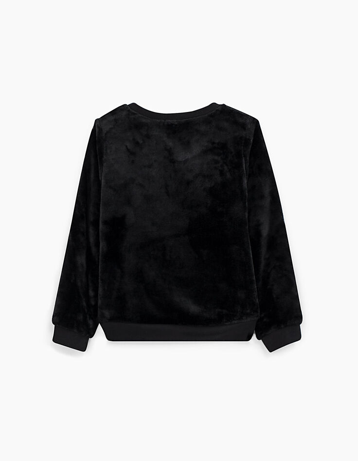 Sudadera negra Japon letras y corazones en relieve niña-4