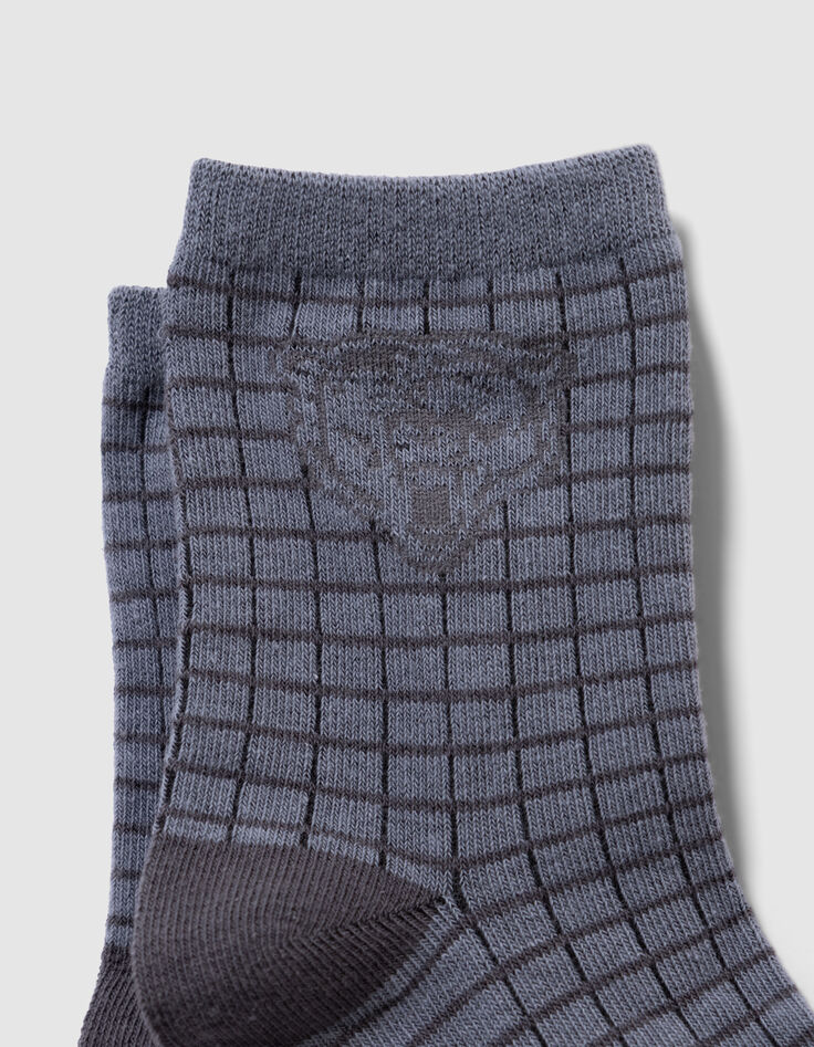 Boys’ khaki and grey blue socks-3