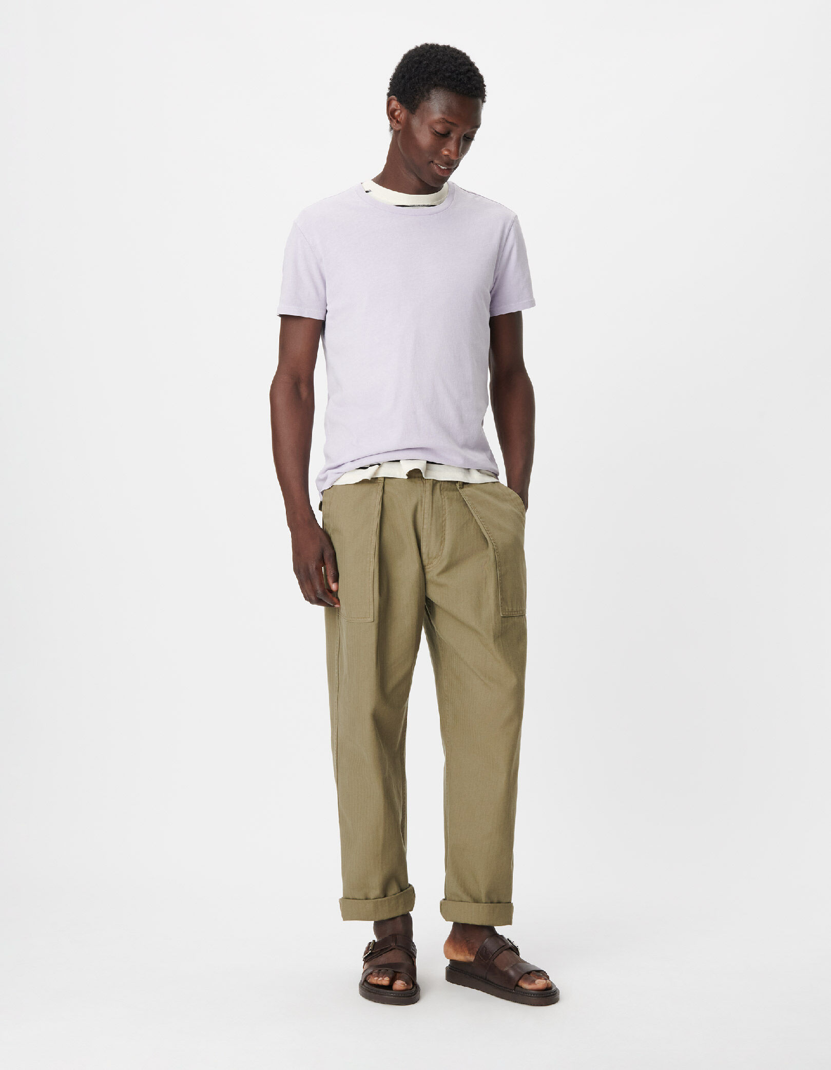 Men's Lilac Organic Cotton Round-Neck T-Shirt IKKS