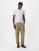 T-shirt col rond lilas coton bio Homme-1