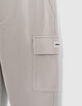 Graue CARGO-Jungenhose aus gestreiftem Stoff-5