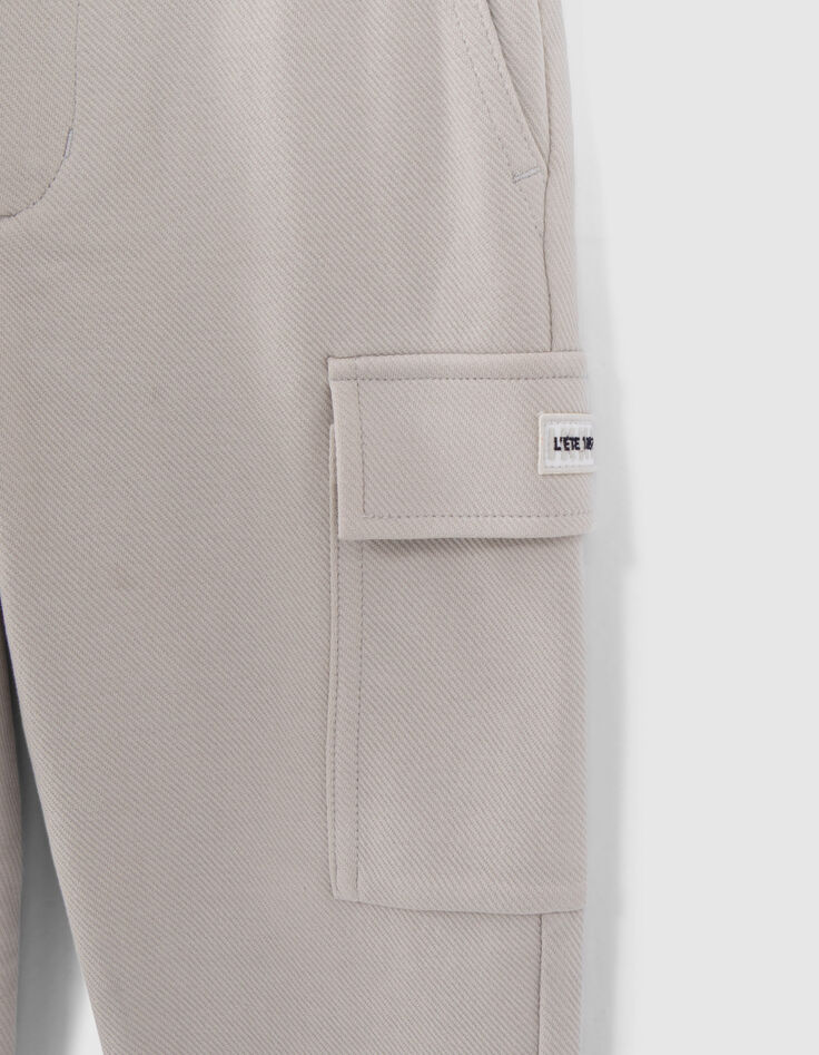 Graue CARGO-Jungenhose aus gestreiftem Stoff-5