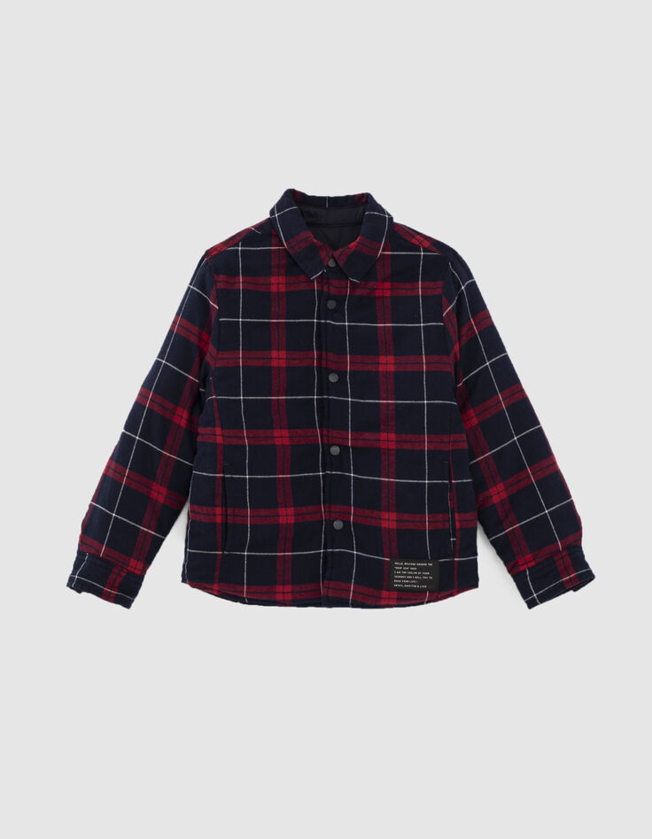 Plumas reversible navy y cuadros niño-2