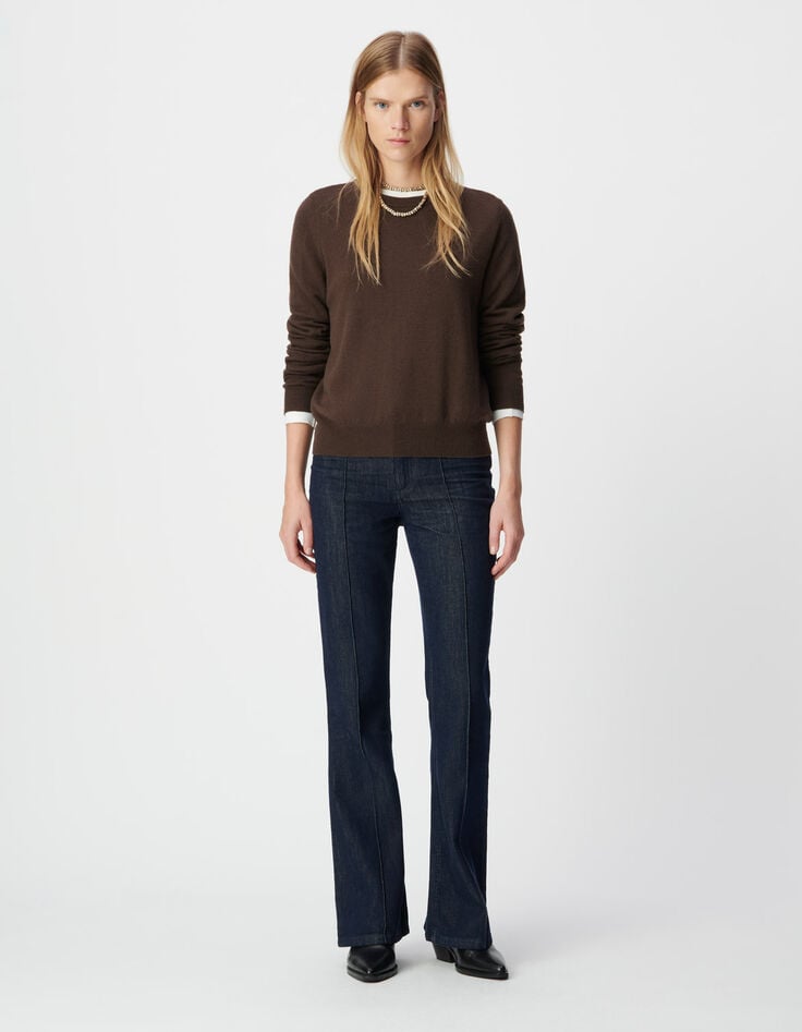 Jersey lana marrón punto mujer-1 Jersey lana marrón punto mujer-1