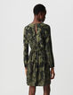 Khaki long sleeve dress LENZING™ ECOVERO™ maxi jungle Women-3
