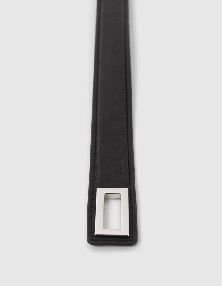 Schwarzer Damengürtel mit Drehverschluss-6