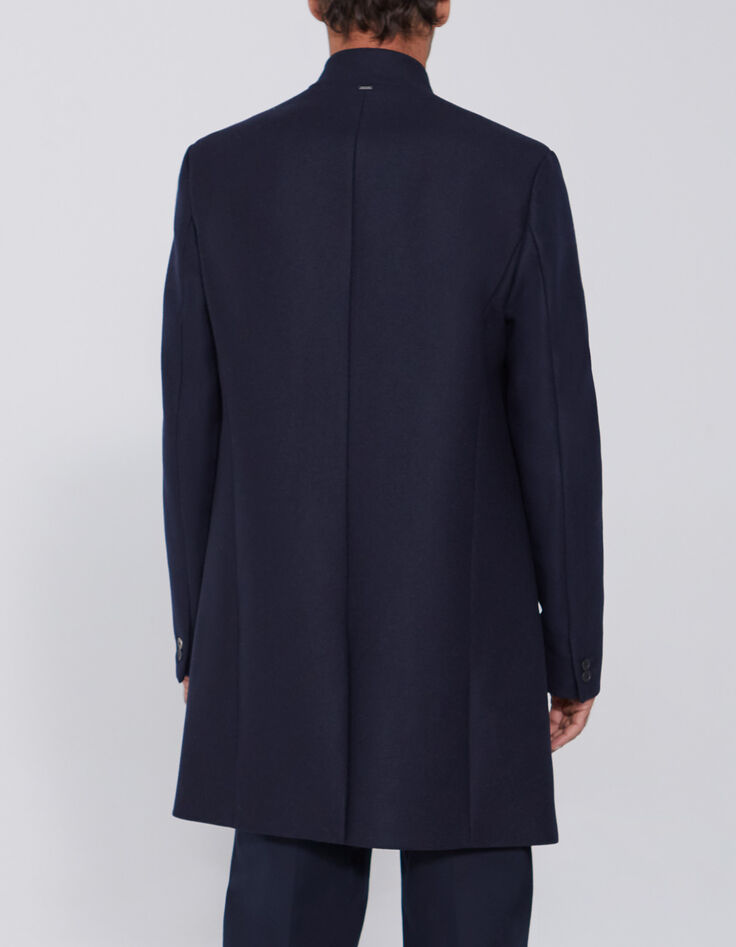 Manteau marine droit upcycl&eacute; Homme-3