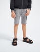 Jeansbermuda bleach grey biokatoen geborduurd jongens -2