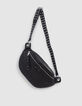 Sac banane 1440 noir cuir matelassé Femme-3