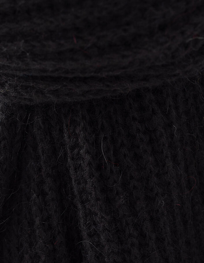 Bufanda negra de lana esponjosa mujer - IKKS