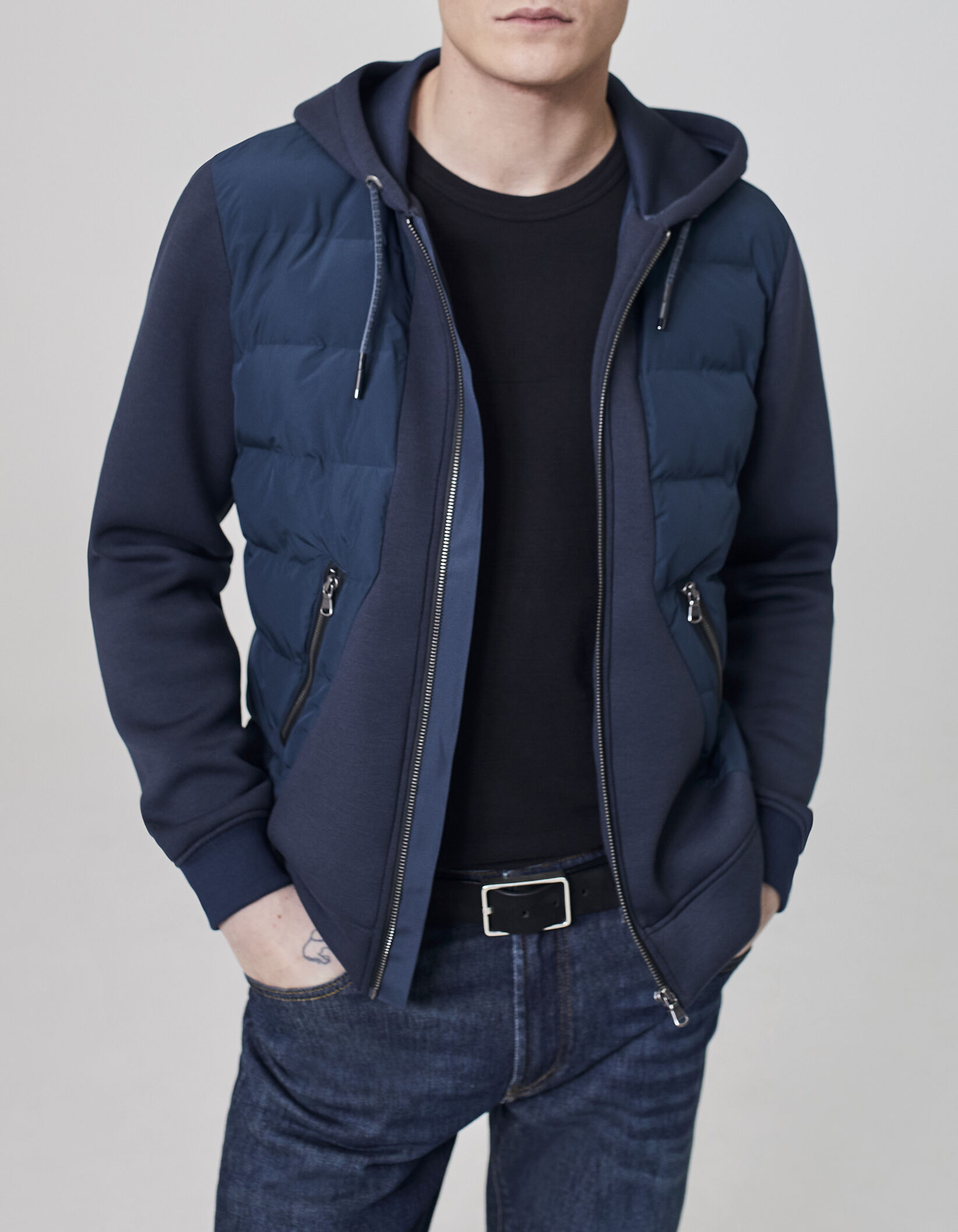 Sous doudoune acier bi matiere Homme