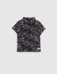 Chemise noire imprimé végétal bio garçon -1