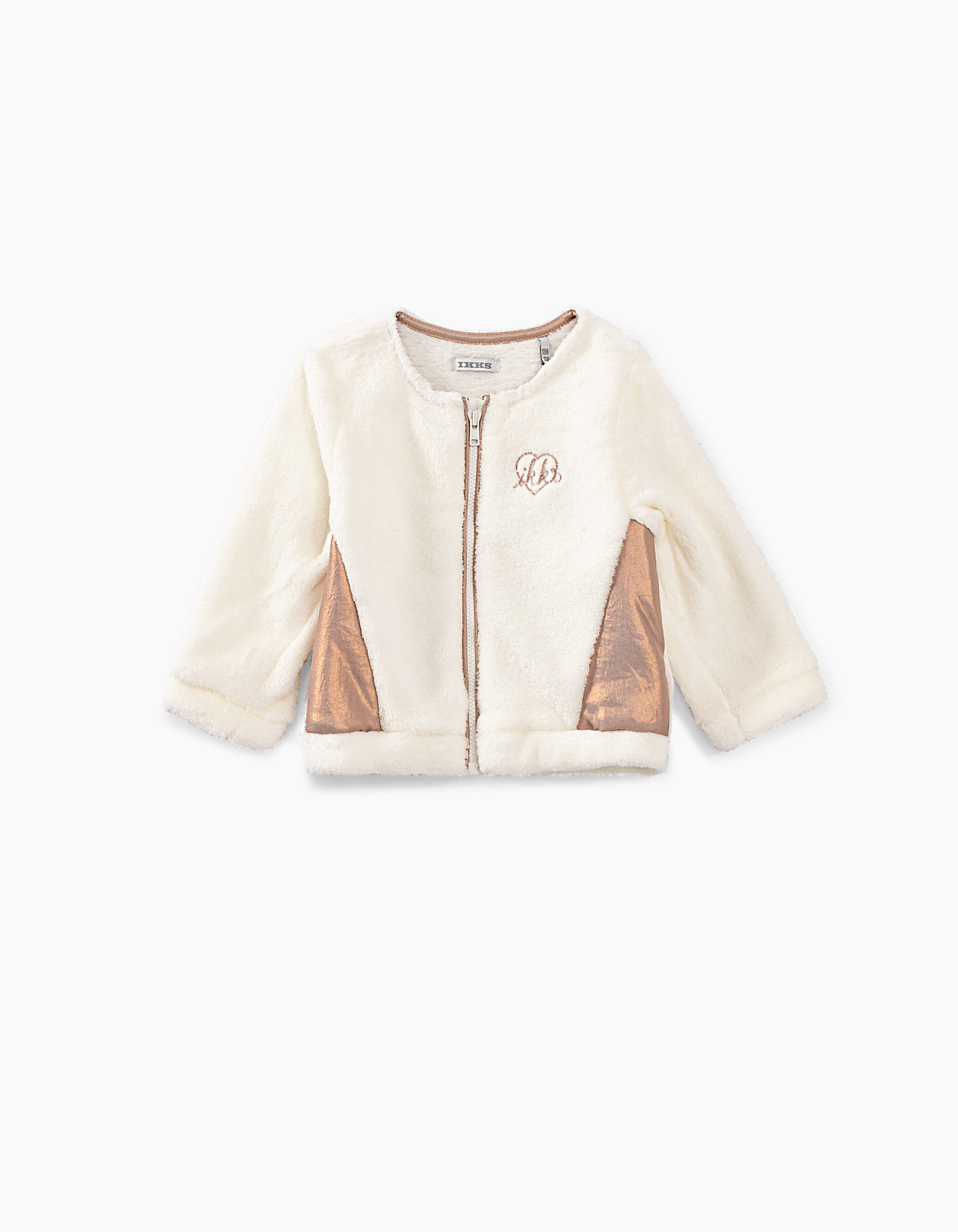 Baby girls off white faux fur cardigan