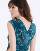 Vestido entallado drapeado estampado palm jungle mujer-5