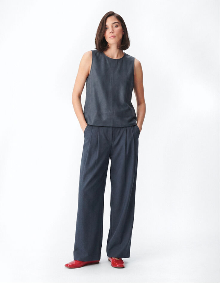 Women&rsquo;s blue-grey sleeveless top-1