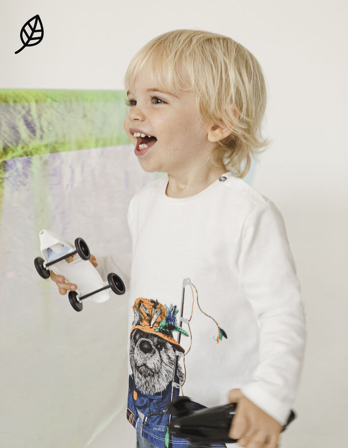 Baby boys' white Tshirt