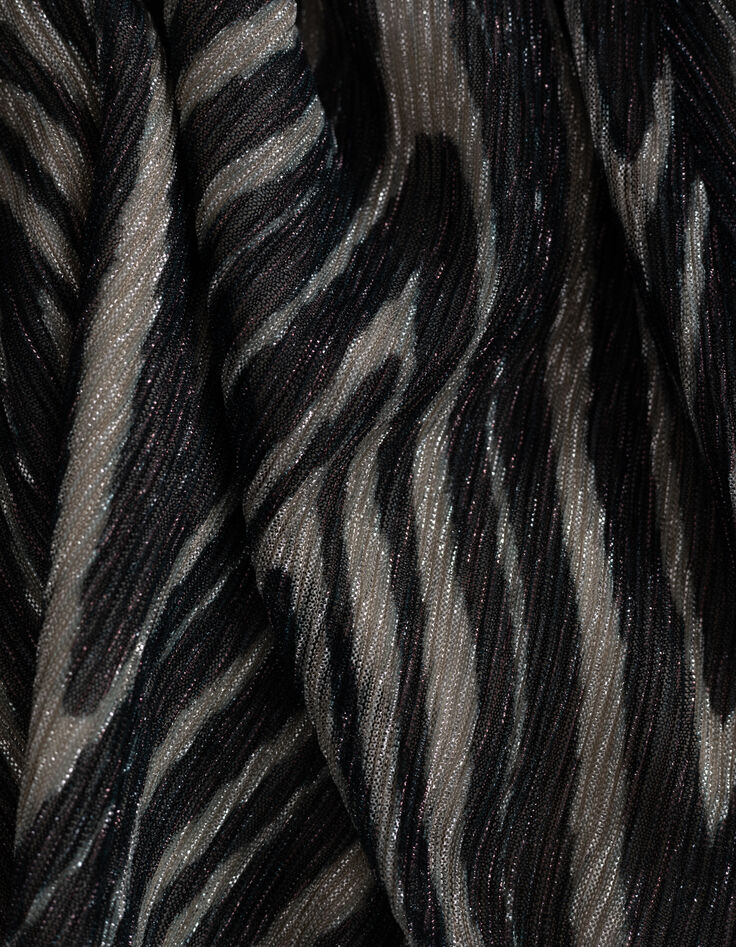 Robe noire motif chevrons dorés Femme-7