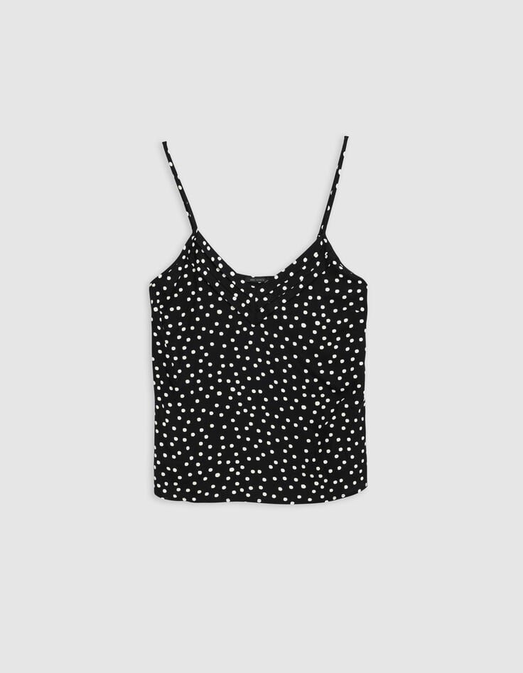 Caraco fines bretelles noir LENZING™ ECOVERO™ pois Femme-8 Caraco fines bretelles noir LENZING™ ECOVERO™ pois Femme-8