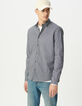 Chemise slim marine imprimé minimaliste Homme-2