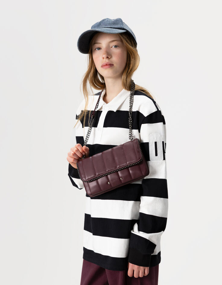 Sac à main bordeaux bordure microbilles fille-1