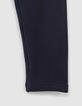 Jogging marine bandes lurex c&ocirc;t&eacute;s fille-5