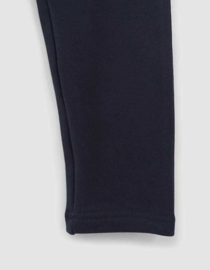 Jogging marine bandes lurex c&ocirc;t&eacute;s fille-5