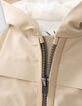 Beige Jacke mit Kapuze, recycelter Polyester, Babyjungen-6
