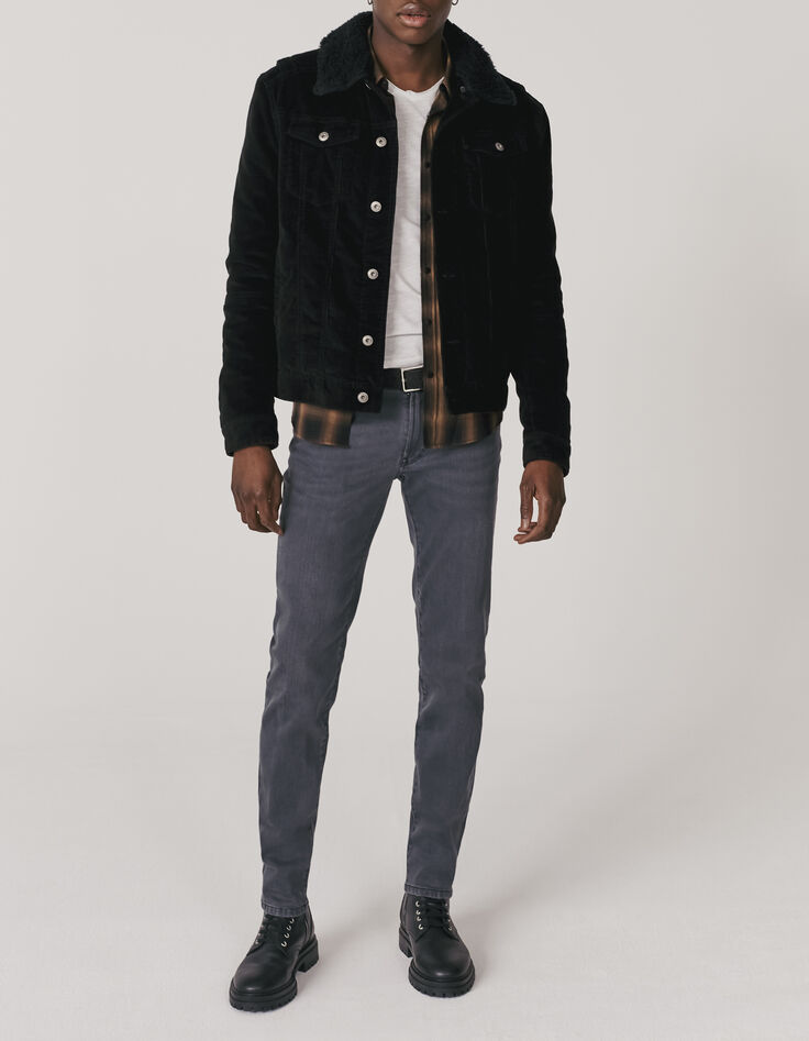 Men&rsquo;s black checked motif REGULAR shirt-4