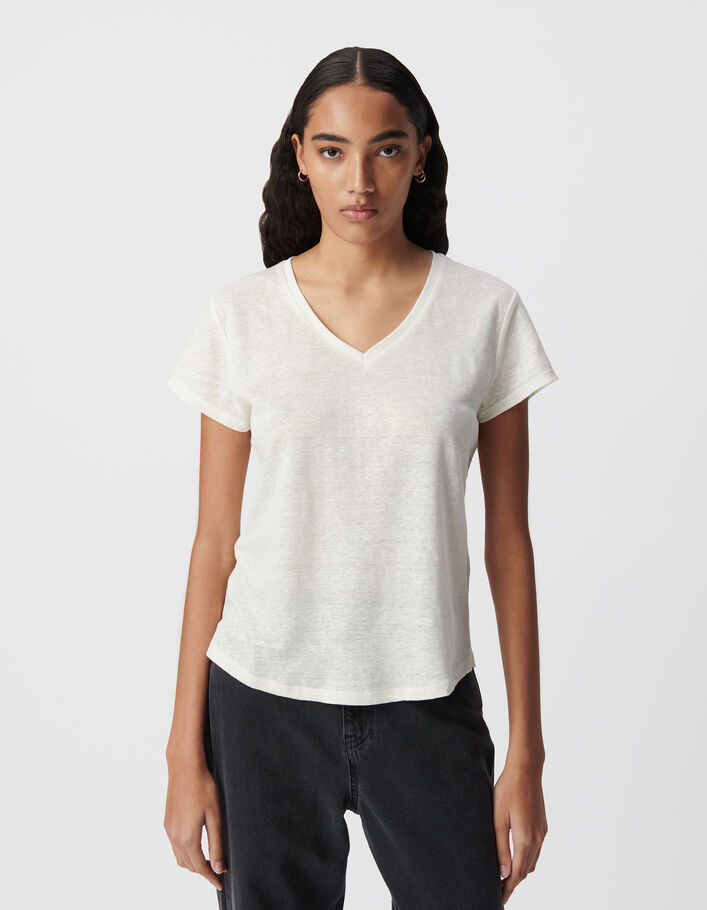 Weißes Damen-T-Shirt-1