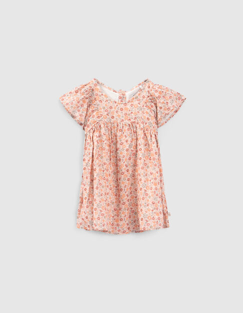Robe pêche imprimé micro fleurs Lenzing™ Ecovero™ bébé fille