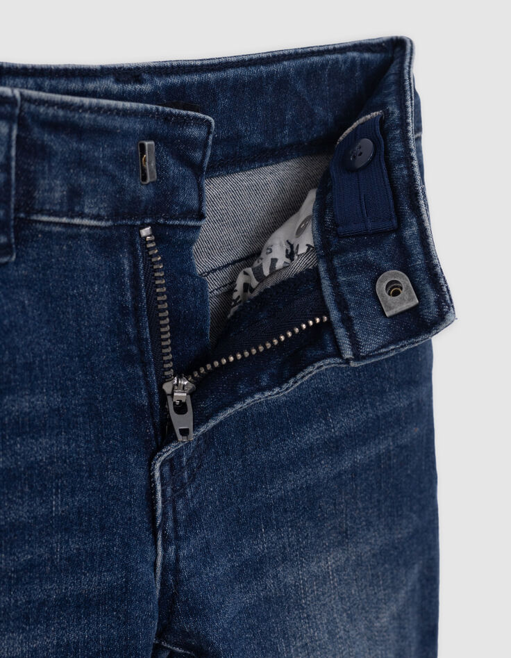 Blaue Jungen-Upcycling-SLIM-Jeans mit Prägemotiven-6