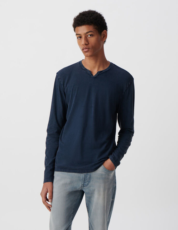 T-shirt encre coton bio à manches longues Homme-1