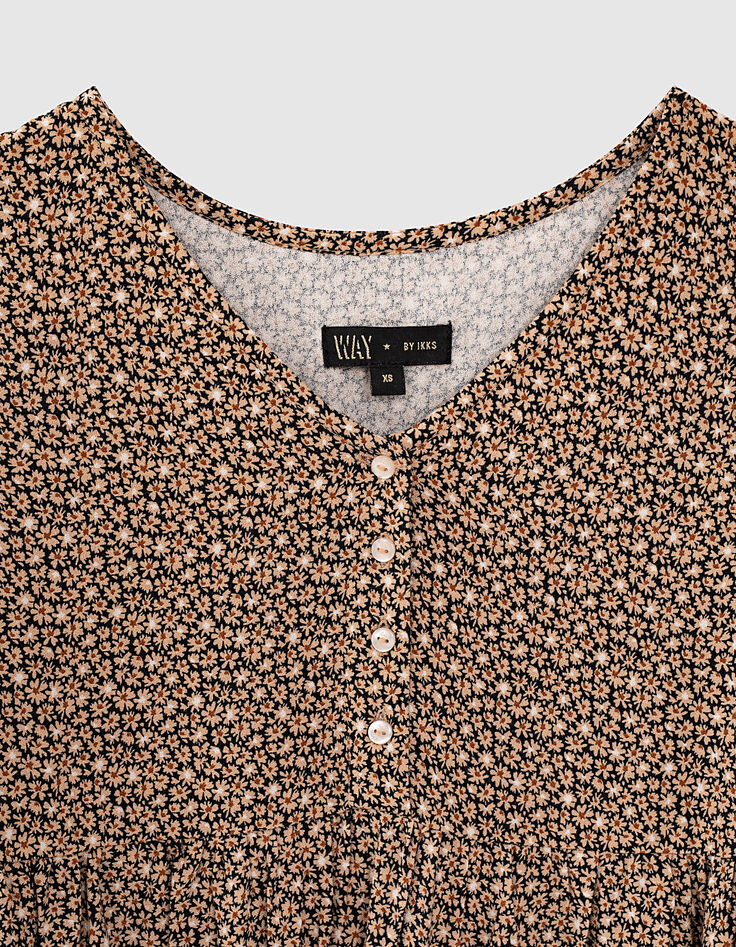 Robe camel imprim&eacute; petites fleurs fille-2