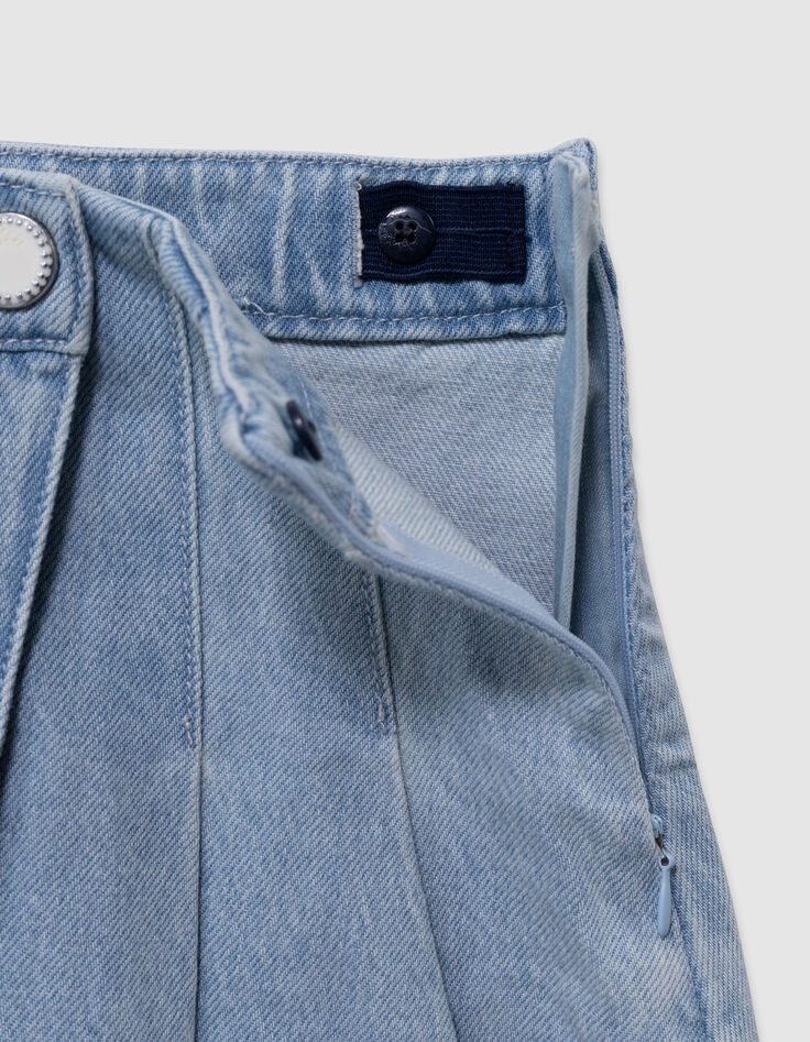 Korte blauwe spijkerrok meisje-4