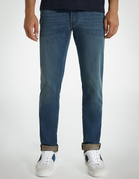 Indigoblauwe SLIM jeans Thomas in gerecycleerde materialen
