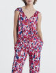 Combinaison en voile imprimé floral flash recycle femme-2