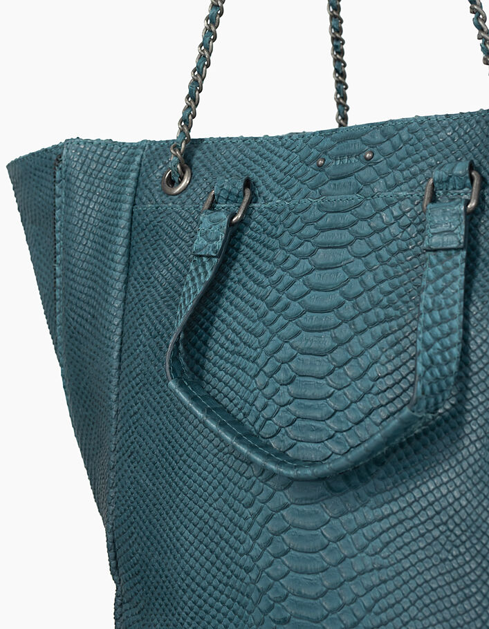 Women’s THE 1440 PRUSSIAN PYTHON Prussian reptile-look leather tote bag - IKKS
