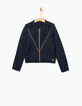 Cárdigan navy con cremallera y encaje niña-1
