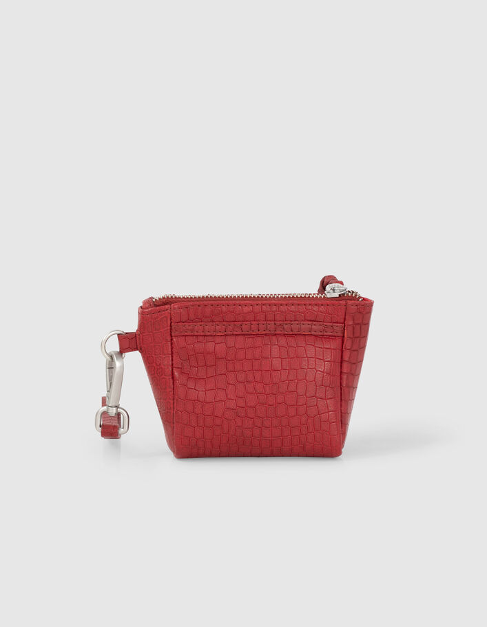 Women’s red croc-embossed leather 1440 Toy mini case - IKKS