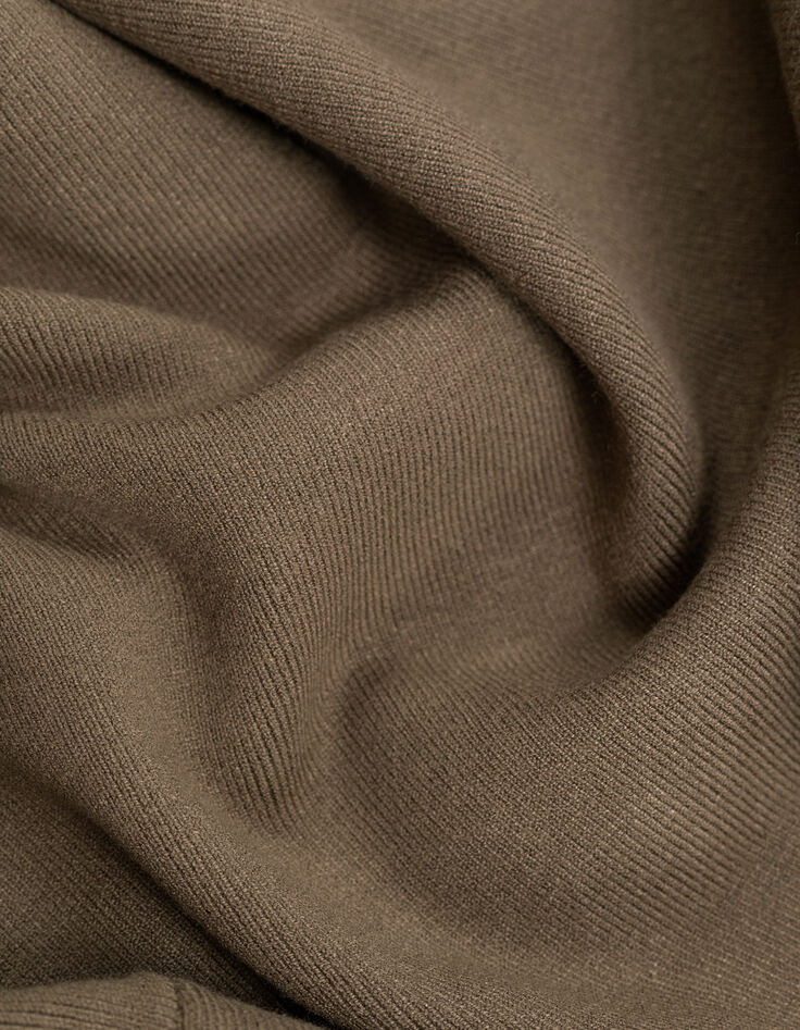Cardigan kaki tricot esprit veste Femme-6