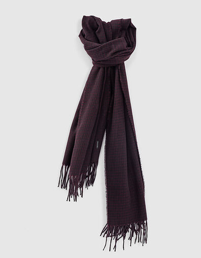 Men’s dark purple houndstooth scarf - IKKS