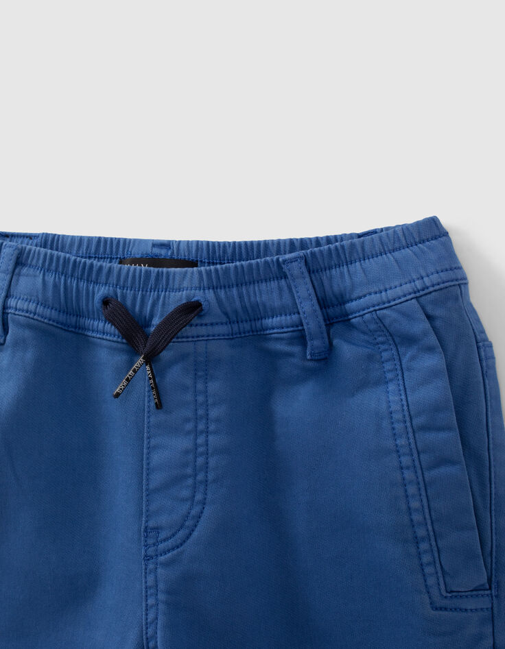 Elektrisch blauwe bermuda elastische taille jongens-3